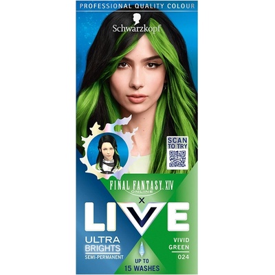 Schwarzkopf LIVE Ultra Brights or Pastel semi 024 Vivid Green