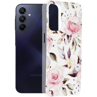 GKK Дамски Калъф за Samsung A55, GKK Elegant Flower Case, Бял (5949419086050)
