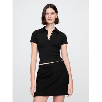 GAP Рипсено скъсено поло тениска GAP GAP | Cheren | ЖЕНИ | XL