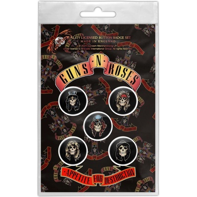 Значки guns n´ roses - appetite for destruction - razamataz - bb109