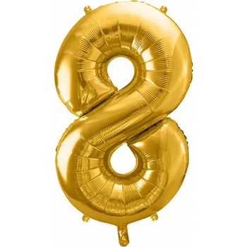 Image 1 of PartyDeco Балон от фолио - число 8 златен 86 см