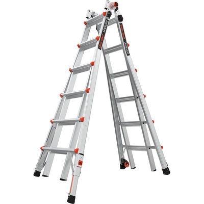 Little Giant Ladder Телескопична алуминиева стълба Little Giant Leveler M26, 4x6 стъпала (16526EN-801)