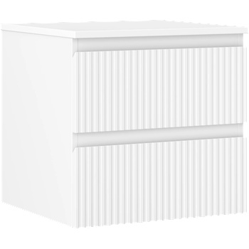 Mexen Rivel шкаф за баня 50 см с плот, 2 чекмеджета, рифован, бял мат - 91A20-05047-2-BFFC01 (91A20-05047-2-BFFC01)