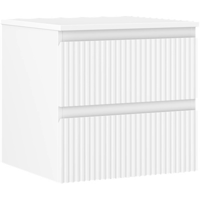 Mexen Rivel шкаф за баня 50 см с плот, 2 чекмеджета, рифован, бял мат - 91A20-05047-2-BFFC01 (91A20-05047-2-BFFC01)