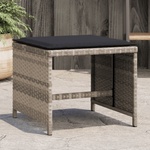 vidaXL Външни табуретки с възглавници 4 бр светлосиви 41x41x36 см (365046)