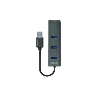 SAVIO USB HUB Savio 1x RJ-45 + 3x USB-A 3.0 (SAVIO AK-58)