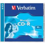 Verbatim CD-R диск, 700MB, 80min, 16x, 1 бр. , нормален калъф, VERBATIM "Live it! " 43365 (43365)