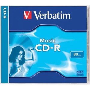 Verbatim CD-R диск, 700MB, 80min, 16x, 1 бр. , нормален калъф, VERBATIM "Live it! " 43365 (43365)