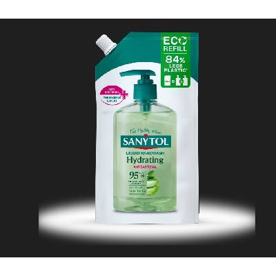 Sanytol Zelený čaj & Aloe Vera dezinfekční hydratující mýdlo na ruce náhradní náplň 500 ml