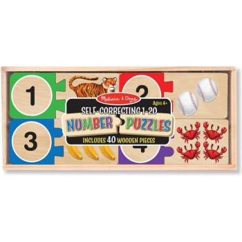 Image 1 of Melissa & Doug - Дървен самокоригиращ се пъзел - Цифри