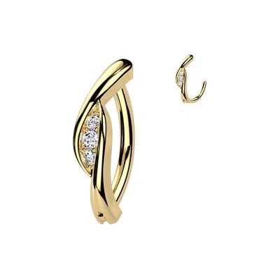 Šperky4U zlacený piercing do pupíku se dekorativním štítem WP0088-GD