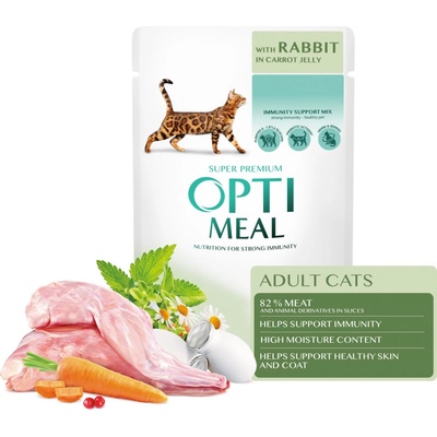 Optimeal For adult cats with rabbit in white sauce 85 g