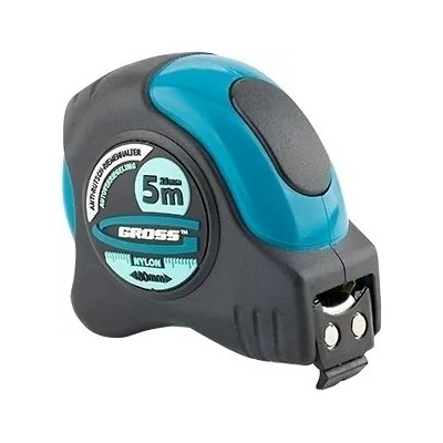 GROSS Ролетка Schlagfest, 5 m х 25 mm, магнитен накрайник, двустранна скала, GROSS