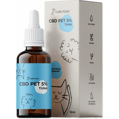 Cure Point CBD PET 5% olej pre psov a mačky s príchuťou tuniaka 10 ml
