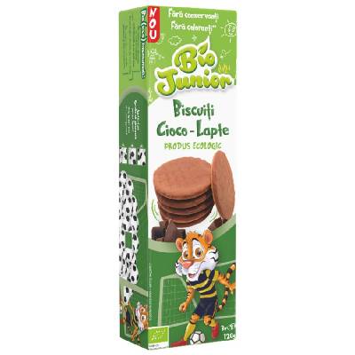 Био зърнени бисквити Bio Junior - С млечен шоколад, 120 g (BB202699)