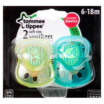TOMMEE TIPPEE s mäkkým okrajom latex 2ks 6-18m Basic