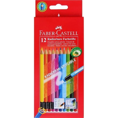 Faber-Castell Цветни моливи Фабел Кастел Faber Castell с гума, 12 цвята