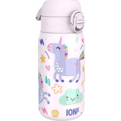 Ion8 detská fľaša Unicorn, nerezová fialová 400 ml