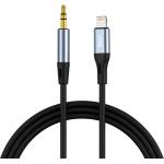 Vipfan Кабел Vipfan L05, Lightning към мини жак 3.5mm, AUX, 1m, сив (L05)