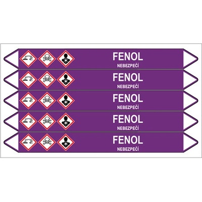 Značení potrubí, fenol,5 ks, 150 × 12 mm PZ 007258