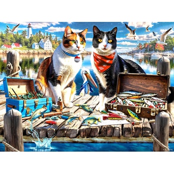SunsOut - Puzzle Wharf Cats - 1 000 piese