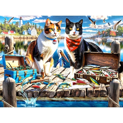 SunsOut - Puzzle Wharf Cats - 1 000 piese