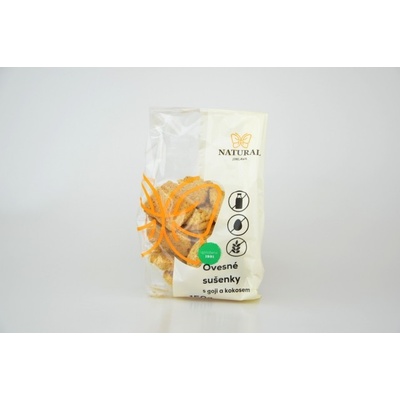 Natural Jihlava Ovesné sušenky s goji a kokosem bez lepku mléka a vajec 150 g