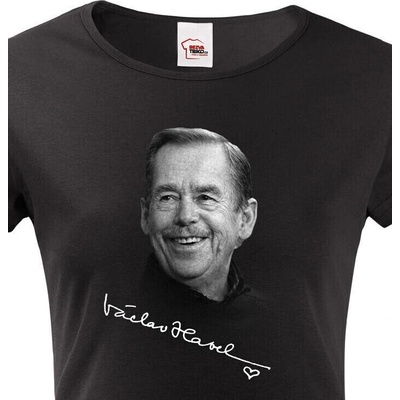 Bezvatriko.cz Dámské tričko Václav Havel, Černá