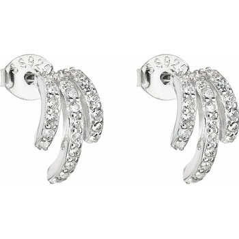 Evolution Group Elegantné strieborné náušnice so zirkónmi 11146.1
