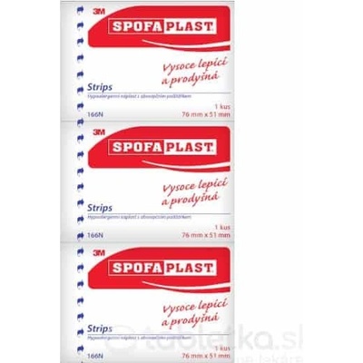3M SPOFAPLAST č.166 Náplasť textilná 7,6 cm x 5,1 cm 3 ks