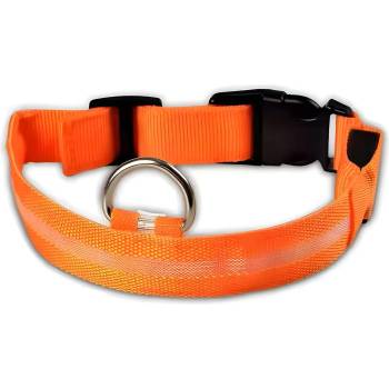 HARAHU Светещ нашийник за куче с usb зареждане - Оранжев / xs kp30730 (30730)