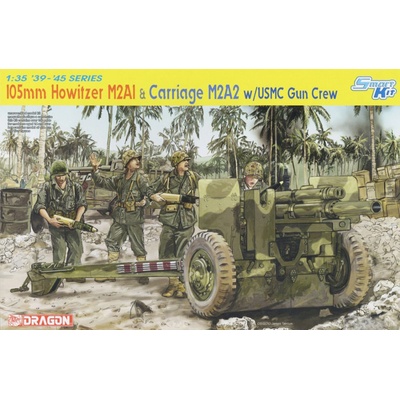 Dragon 105mm Howitzer M2A1 and Carriage M2A2 w/ USMC Gun Crew 1:35