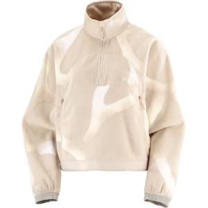 Salomon Дамски поларен пуловер Salomon Women's Chroma Fleece Crop Half Zip Fleece jumper - Silver Cloud (105-7209-0112)
