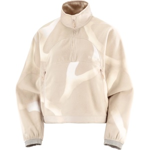 Salomon Дамски поларен пуловер Salomon Women's Chroma Fleece Crop Half Zip Fleece jumper - Silver Cloud (105-7209-0112)