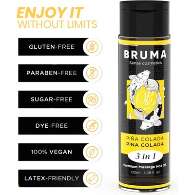BRUMA Premium Olej na Masáž 3v1 Pina Colada Efekt Tepla 100 ml