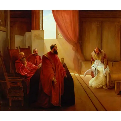 Obrazy - Hayez, Francesco: Valenza Gradenigo před inkvizicí - reprodukce obrazu