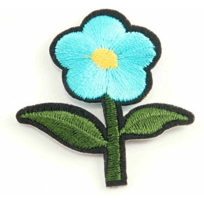 Nažehľovacia záplata - Kvet so stonkou - rozmer 4 cm x 3,5 cm