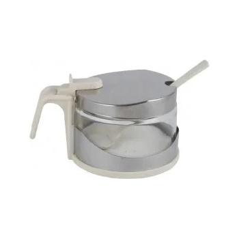 Image 1 of Horecano Стъклена захарница 200мл бяла - хром (409w) (010660)