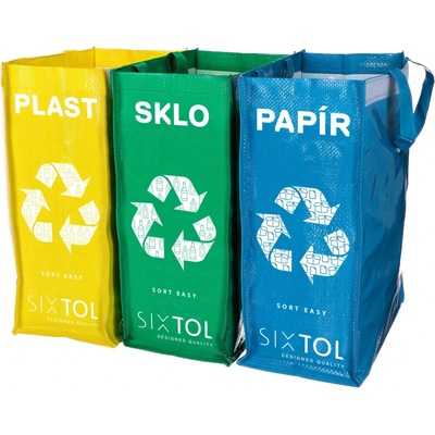 Sixtol Sada tašky na tříděný odpad Sort Easy 3 Slim, 3 x 22 l, 3 ks