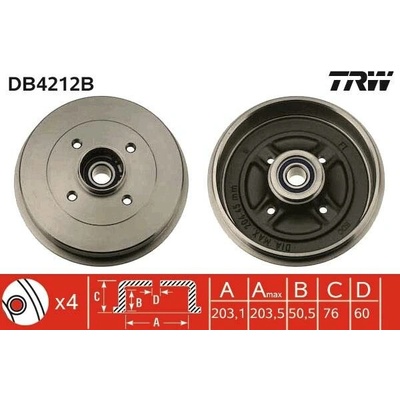 Brzdový buben TRW DB4212B