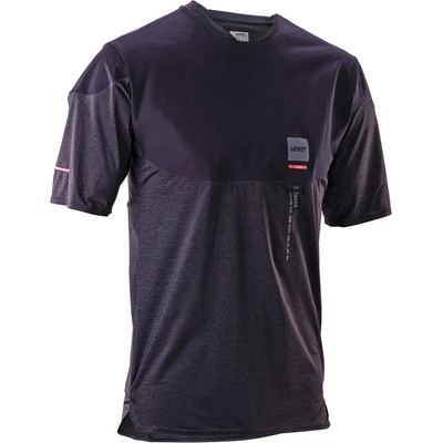 Leatt Мъжка фланелка с къс ръкав за колоездене Leatt MTB Trail 6.0 Jersey Cargo Cycling jersey - Ghost Black (056-4116-0312)