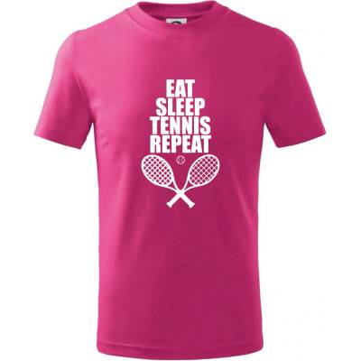 Eat sleep tennisTričko dětské bavlněné Malinová
