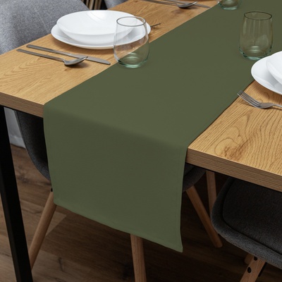 Biante Dekorační běhoun Rongo RG-081 Tmavý olivově zelený 45x180cm