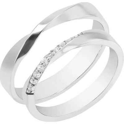 Eppi Zlaté propletené snubní prsteny s diamanty Brielle RW43702