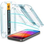 Spigen 2 броя стъклени защитни покрития за дисплея на iPhone 16, iPhone 15 - Spigen Glas. tR EZ Fit Tempered Glass 2 Pack (прозрачен) (AGL06903)