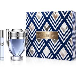 Paco Rabanne Invictus комплект за мъже Eau de Toilette 100 ml + Eau de Toilette 10 ml опция Blue-White-Silver Cover