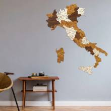 Nástěnná dřevěná mapa Itálie 67.5 x 80 cm