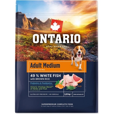 Ontario Adult Medium Fish & Brown Rice 2,25 kg