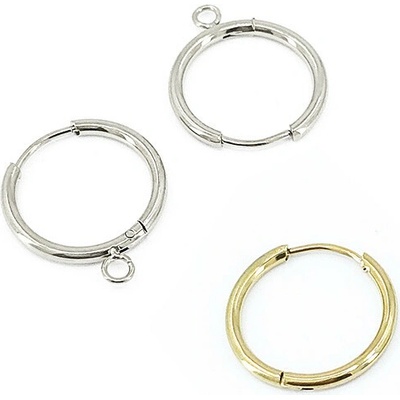 Ocelové Kroužkové 15mm náušnice - 1Ks - Ne / Light Gold SL / 1Ks – Zboží Dáma