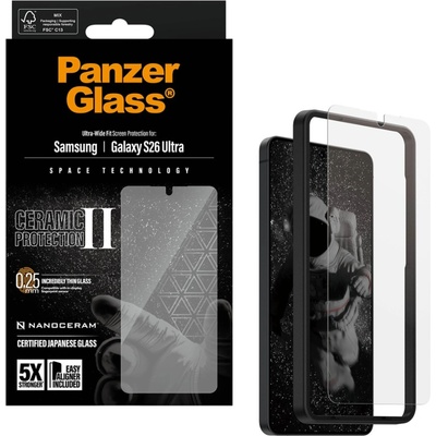 Panzer Стъклен протектор PanzerGlass за Samsung Galaxy S26 Ultra, Ceramic, Ultra-Wide Fit w. EasyAligner